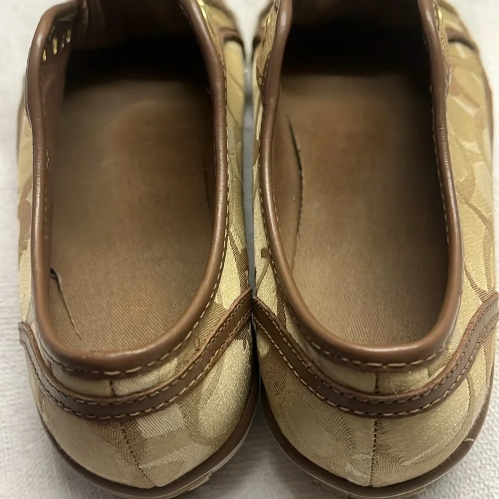Coach Dee Logo Tennis Shoe‎ Lace Up Brown Sneaker Size 7B Athletic Preppy Retro
